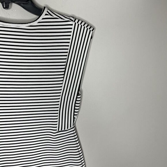 DEREK LAM Collective Dress Womens 36 US 0 Stripe Stretch Knit Sheath Sleeveless - Picture 9 of 14